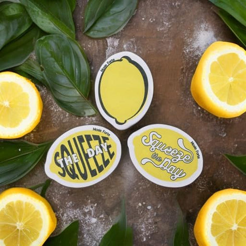 3Pack Lemon Dish Sponges | Squeeze The Day Fun Fruit Design | Cute Cellulose Compressed Kitchen Sponges |Natural & Biodegradable | Odor Resistant ...