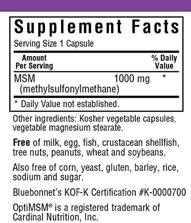 BlueBonnet MSM Supplement, 120 Count (743715009608)...