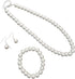 Fashion Classic Faux Pearl Crystal Necklace Bracelet Earrings Set Long Simulated Pearl Strand Layered Necklace for Women Girls Valentine's Day Gif...