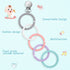 Silicone Baby Teether Links, Cutie Baby Teething Toys with Pacifier Clip, Multi Use Baby Teether Rings, Food Grade Silicone Attachable Teether Che...
