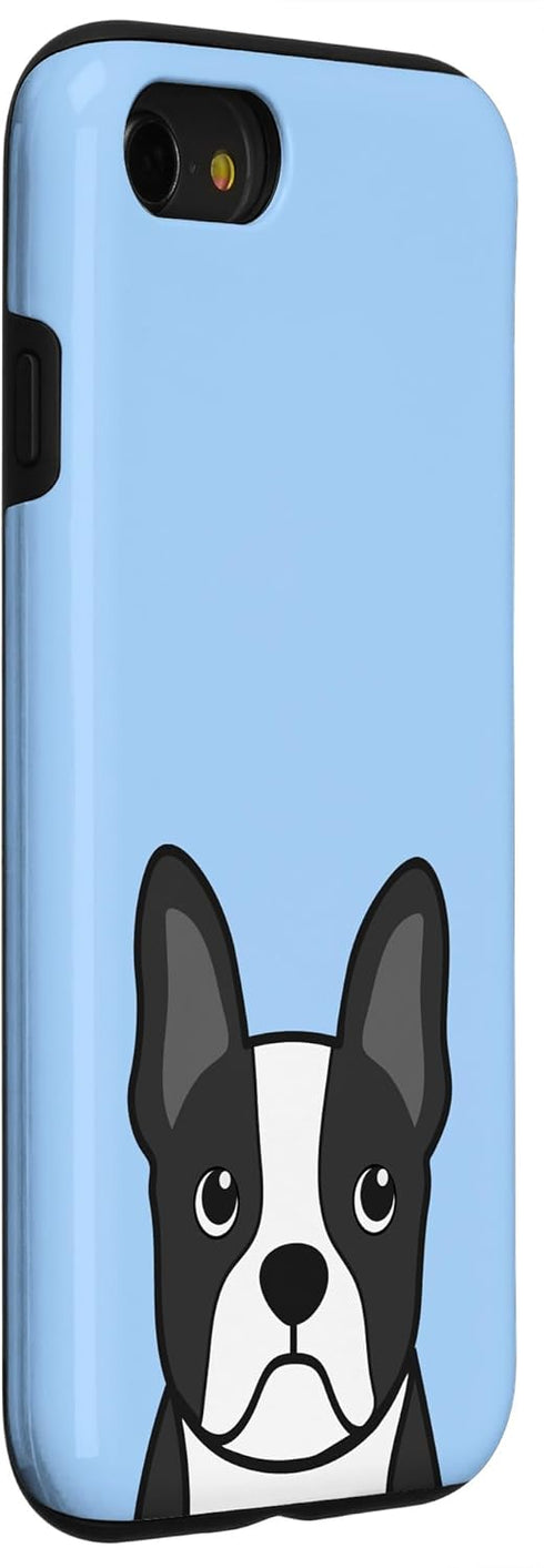 iPhone SE (2020) / 7 / 8 Boston Terrier Face Phone Case Gifts Baby Blue Dog Lover Case...