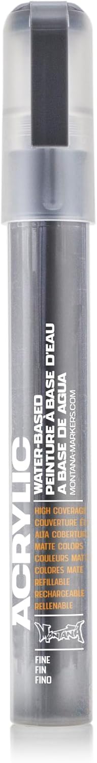 Montana Cans Montana Acrylic Paint Marker, 2mm, Fine Nib, Gravel (045393)...
