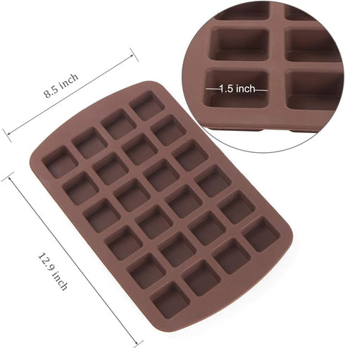 Webake Mini Brownie Pan Square Silicone Baking Mold for Keto Fat Bomb, Chocolate, Peanut Butter, Blondie...