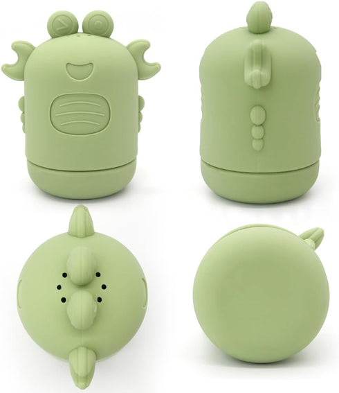 PandaEar 4 Pack Silicone Baby Bath Toys, Ocean Animals Bathtub Toys for Toddlers Infant, Swimming Shower Bath Tub Toys for Boys and Girls, Non Tox...