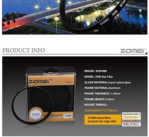 Zomei 52MM 3 Pieces +4 +6 +8 Points Star Filter Lens Filters Kit for Nikon D3300 D3200 D3100 D3000 D5300 D5200 D5100 D5000 D7000 D7100 DSLR Camera...