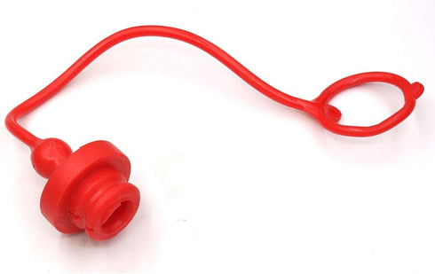 3/8 Hydraulic Coupler Dust Cap,ISO A Pioneer Style Male Female Hydraulic Quick Disconnects Port Plug Covers Fittings,Red Cap with Retention Ring K...