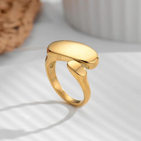 Chunky Dome Ring Stainless Steel Statement Rings for Women Teen Girls Irregular Geometric Rings Titanium Stackable Rings Adjustable Knuckle Midi R...