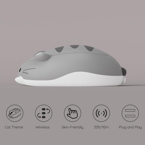 Akko Cat Theme Wireless Gaming Mouse, 2.4G GHz with a USB Receiver, Cute Optical Cordless Cartoon Mice for Computer/Laptop/Desktop/PC/iPad, Compat...
