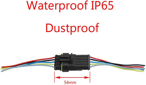 ESUPPORT 5 Pin Way Car Auto Waterproof Electrical Connector Plug Socket Kit with Wire AWG Gauge Marine Pack of 5...