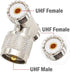 PL259 T Connector Adapter Male to Female, UHF 1 Male to 2 Female, SO239 Male to SO239 Female Tee Coaxial Cable Splitter for Ham Radio CB Antenna...