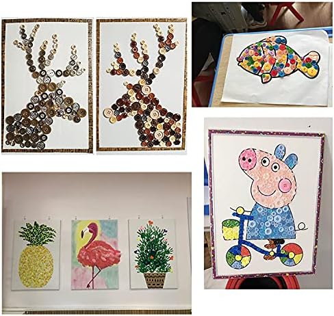 500-600 Pieces Variou Size Resin Buttons Various Shapes Variou Color Sewing Craft Kids Handmade Button Painting DIY Ornament with 60" Long Soft Ru...