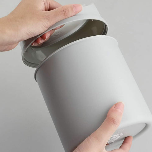 2 Liter Mini Desktop Trash Can with Swing Lid Tiny Garbage Can Trash Bin (Grey)...