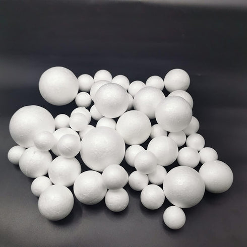 50 Pack Craft Foam Balls, 5 Sizes(1-2.4 Inches), White Polystyrene Smooth Round Balls, Foam Balls for Arts and Crafts, Christmas, DIY Craft for Ho...