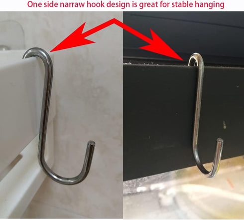 Pack of 10 Heavy Duty S-Shape Hooks, Stainless Steel, 2.4" Pan Pot Holder Rack Hooks Hanging Hangers S Shaped Hooks for Kitchenware Pots Utensils ...