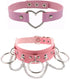 COLORFUL BLING Punk Gothic Hiphop Fashion Leather Choker O-ring Chain Collar Adjustable Heart Circle Necklace for Women Girls...