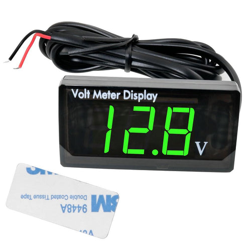 57.2x29.3x11.8mm Digital Voltmeter Tester Waterproof Monitor Meter Battery Capacity Indicator Green LED Digital Voltmeter for Automotive and Subst...