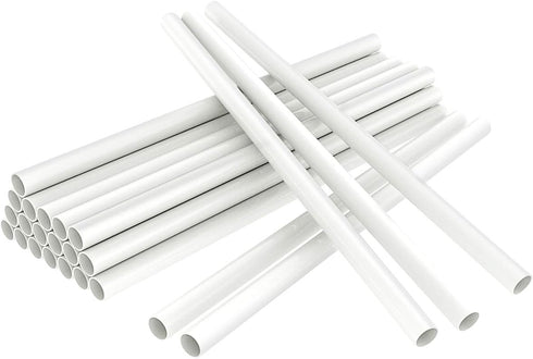 White Plastic Cake Dowel Rods for Tiered Cake Construction and Stacking Supporting Cake Round Dowels Straws with 0.4 Inch Diameter (12 Inch Length...