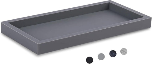 Bathroom Trays for Counter, Slicone Vanity Trays for Bathroom, Rectangle Sponge Holder for Kitchen Sink - Grey...