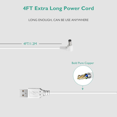 Power Cord for Astronaut Space Projector, Charging Cable Compatible with Mooyran Night Light Projector Replacement Led Lights Charger Adapter......