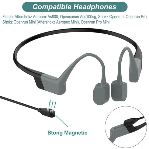 Kissmart Charging Cable for AfterShokz Aeropex AS800, Shokz OpenRun, OpenRun Mini, OpenRun Pro, OpenComm Replacement Shokz Headphone Charger [2Pac...