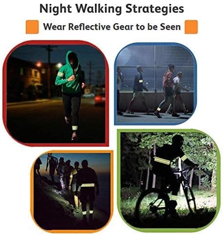 Reflective Running Gear Bands Belt for Night Walking, Reflective Bands for Runners Women Kids Men, Bicycle Pants Cuff Bands Clip, Arm Ankle Leg Sa...