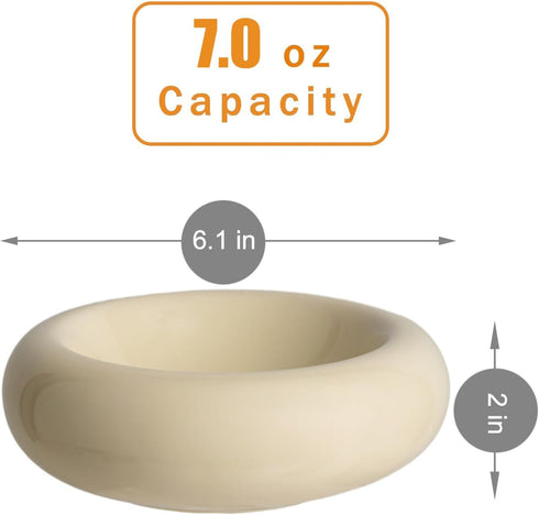 6.1 Inch Cat Bowls, 7 oz Ceramic Cat Food Bowl, Whisker Fatigue Relief Cat Bowl, Anti-Vomiting, Protect Spine, Perfect for Indoor Cats(Yellow)...