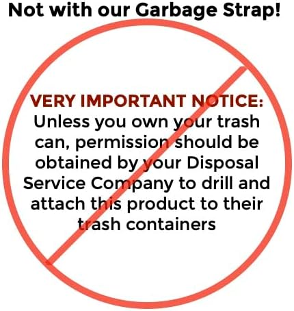 Garbage Strap, Adjustable Garbage Can Security Strap, Heavy Duty Material, Black...