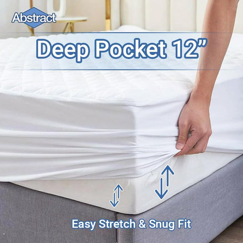 Abstract Waterproof Mini Crib Mattress Protector - Quilted, Fitted Cover for Bassinet - Breathable Crib Mattress Pad - Noiseless- Machine Washable...