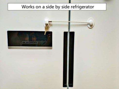 1 Pack Refrigerator Lock with 2 Keys, Refrigerator Lock Dorm Freezer Door Lock and Child Safety Cabinet Lock with Strong Adhesive....