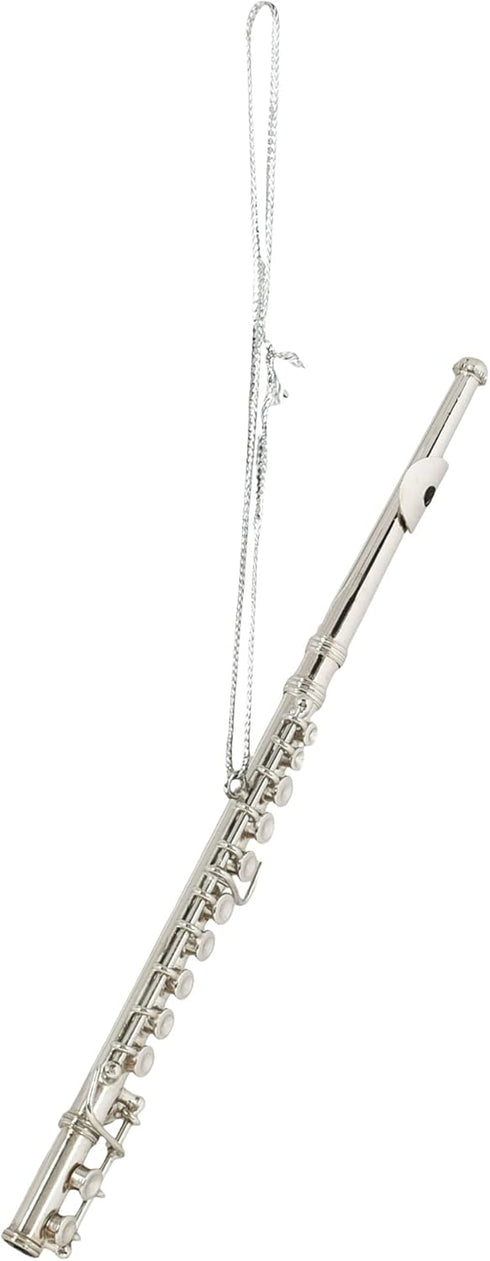 Broadway Gifts Co Silver Tone Flute Instrument 5.5 inch Brass Hanging Ornament...