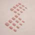 24Pcs Pink Press on Nails Short Square Fake Nails Pink Glitter Full Cover Artificial Nails Glue on Nails Nude Glossy Designs Nails Art Supplies Co...
