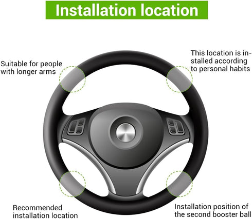 Steering Wheel Spinner Knob, 360 ° Rotation Silicone Steering Wheel Knob Non-Slip Car Power Handle Spinner for Cars Trucks Boats Tractors...