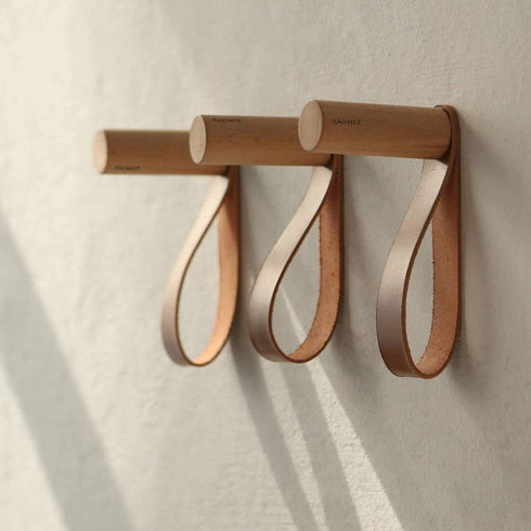 XAOMLP Wooden Coat Hooks Wall Mounted Vintage Single Organizer Hangers, Handmade Craft Hat Rack 3pcs...