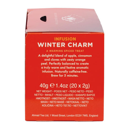 Ahmad Tea Herbal Tea, Apple, Cinnamon, & Orange Peel 'Winter Charm' Teabgas, 20 ct (Pack of 1) - Decaffeinated & Sugar-Free...