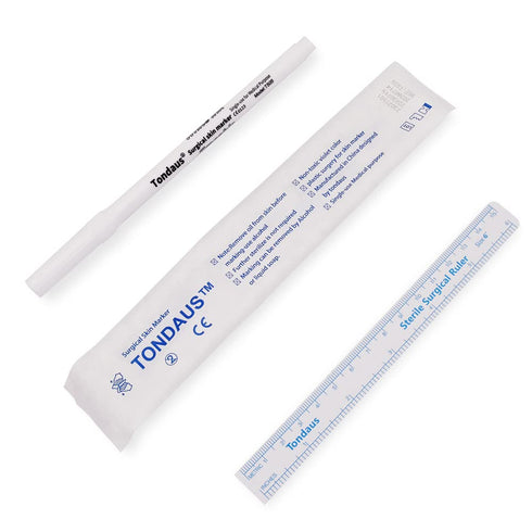 10Pcs Microblading Skin Marker Tattoo Stencil Markers Pen Permanent Makeup Position Mark Surgical Tip Sterile with Paper Ruler for Eyebrow, Lips, ...