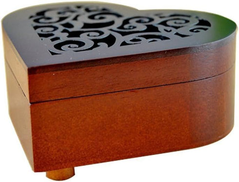 WESTONETEK Heart Shaped Vintage Wood Carved Mechanism Musical Box Wind Up Music Box Gift for Christmas/Birthday/Valentine's Day, Melody You are My...