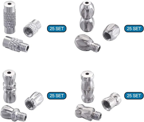 KISSITTY 100set/box Platinum Plated Brass Screw Twist Clasps 4 Mixed Shapes Metal Jewelry Clasp for DIY Jewelry Bracelet Necklace Making...