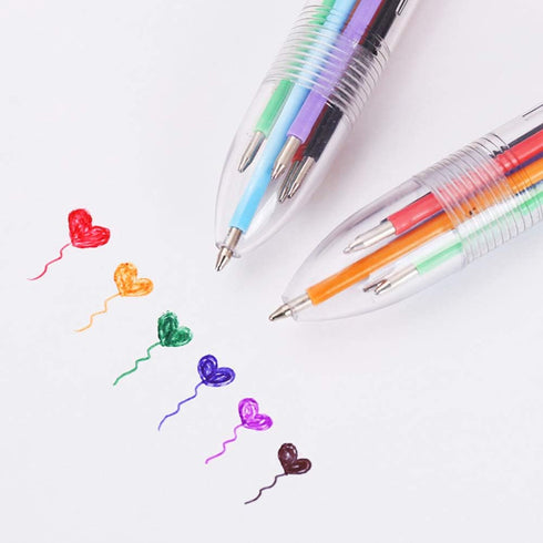23 Pack 0.5mm 6-in-1 Multicolor Ballpoint Pen 6 Colors Retractable Ballpoint Pens...