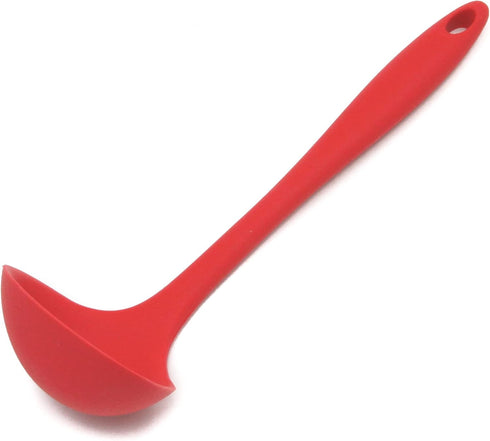 Chef Craft Premium Silicone Cooking Ladle, 11.25 inch, Red...