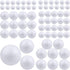 Pllieay 88 White Foam Balls - 6 Sizes, Polystyrene Craft Balls for DIY Art, Household and School Projects...