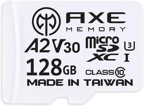 AXE MEMORY 128GB Micro SD Card 4K Ultra Full HD Video Premium Speed MicroSDXC Up to 100MB/S A2 V30 UHS-I U3, with SD Adapter...