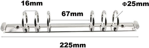 2pcs A5 Notebook 6-Hole Ring Binder Mechanisms 2.5cm Diameter Silver Color Metal Clip Ring Binder DIY Fill Paper Storage Folder Accessories...