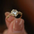 KOICCVQQ Retro Gold Moonstone Diamond Ring Twist Stacking Ring Opening Adjustable Unique Design Handmade Grinding Gem Novel Creative Braided Hollo...