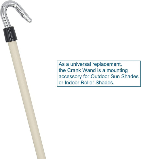Universal replacment Part,Metal Installation Crank Wand for Sun Shades or Roller Blinds Lihopefe (Beige)...