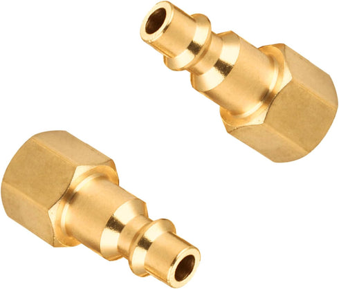Air Hose Fittings And Quick Connect Air Fittings, 1/4 Inch NPT Brass Female Male Air Coupler Plug And Hex Nipple (13 Piece) Industrial Type D, Air...