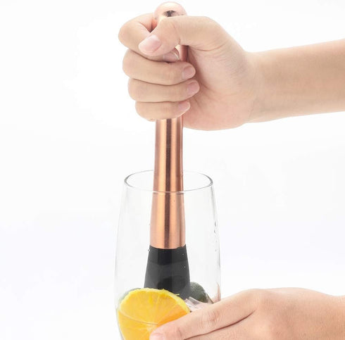 YFS Professional Stainless Steel Cocktail Muddler, Durable Easy to Clean Bar Tool, Black...