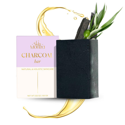 SKIN MATRA - Holistic & Natural Charcoal Bar - Handmade Skincare with Activated Charcoal, Organic Olive Oil & Coconut Oil - Cleanses and Gently Ex...