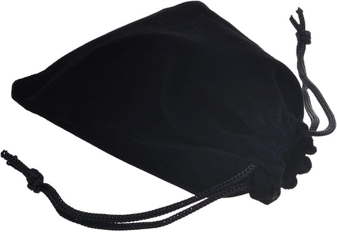 JIAKAI 50pcs Velvet Double Drawstring Cloth Bag.Jewelry Drawstring Pouches for Small Jewelry Bracelet/Headphones Bag/Beads/Spice/Gift Bags(Black)...