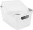 Simplify Small Vinto Storage Box | Click Tight Lid | Dimensions: 9.76" x 6.69" x 4.84" | Stackable | Home Organization | 2 Handles | White...