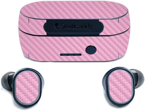 MightySkins Carbon Fiber Skin for Skullcandy Sesh True Wireless Earbuds - Pink | Protective, Durable Textured Carbon Fiber Finish | Easy to Apply,...